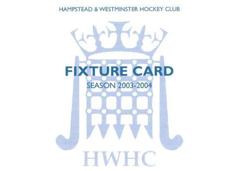 2003 Fixture Card 1st XIs