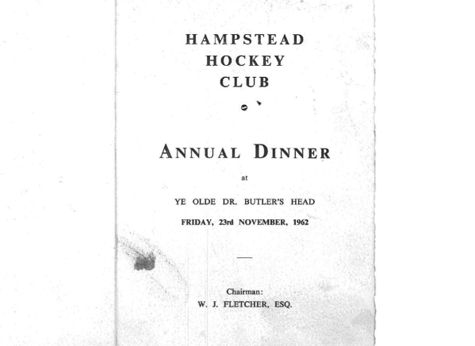 1962 Dinner Card