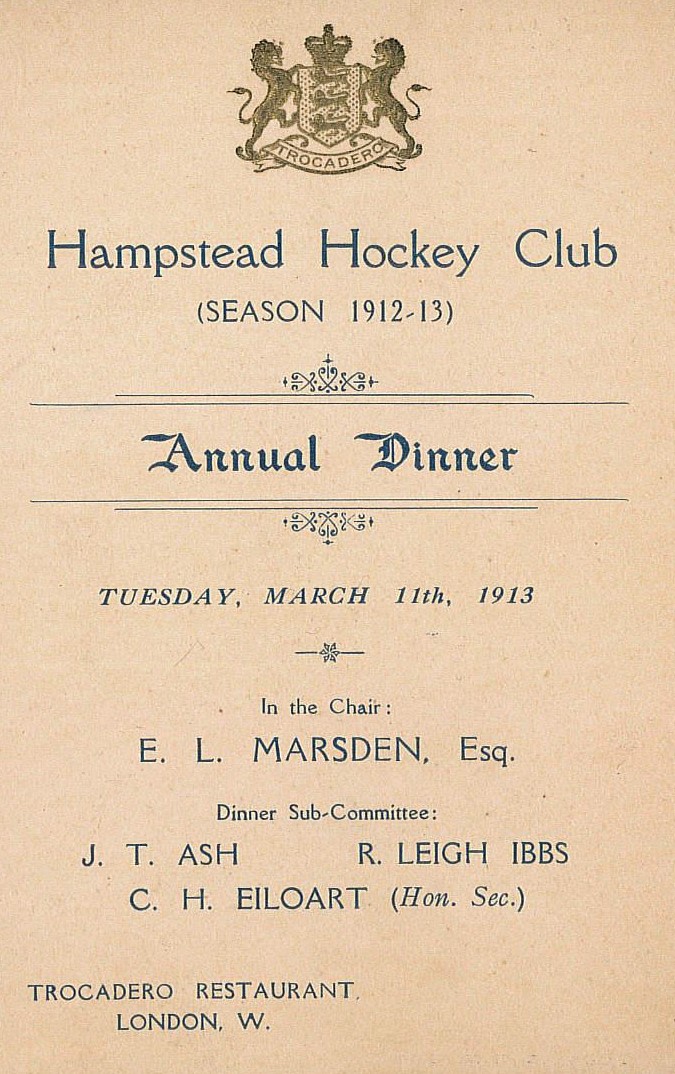 1913 Annual Dinner Card