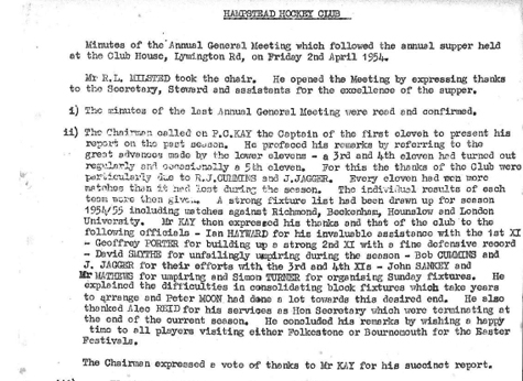 1954 AGM Minutes 2nd April 54