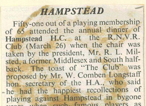 1958 Annual Dinner Report