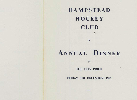 1967 Annual Dinner Menu and Toast List 15.12.67