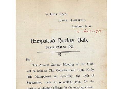 Notice of AGM 15th September 1900