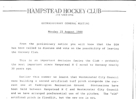 1988 EGM Report 15.8.88