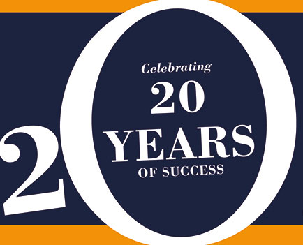 20 years in business - celebrating 20 years of success.