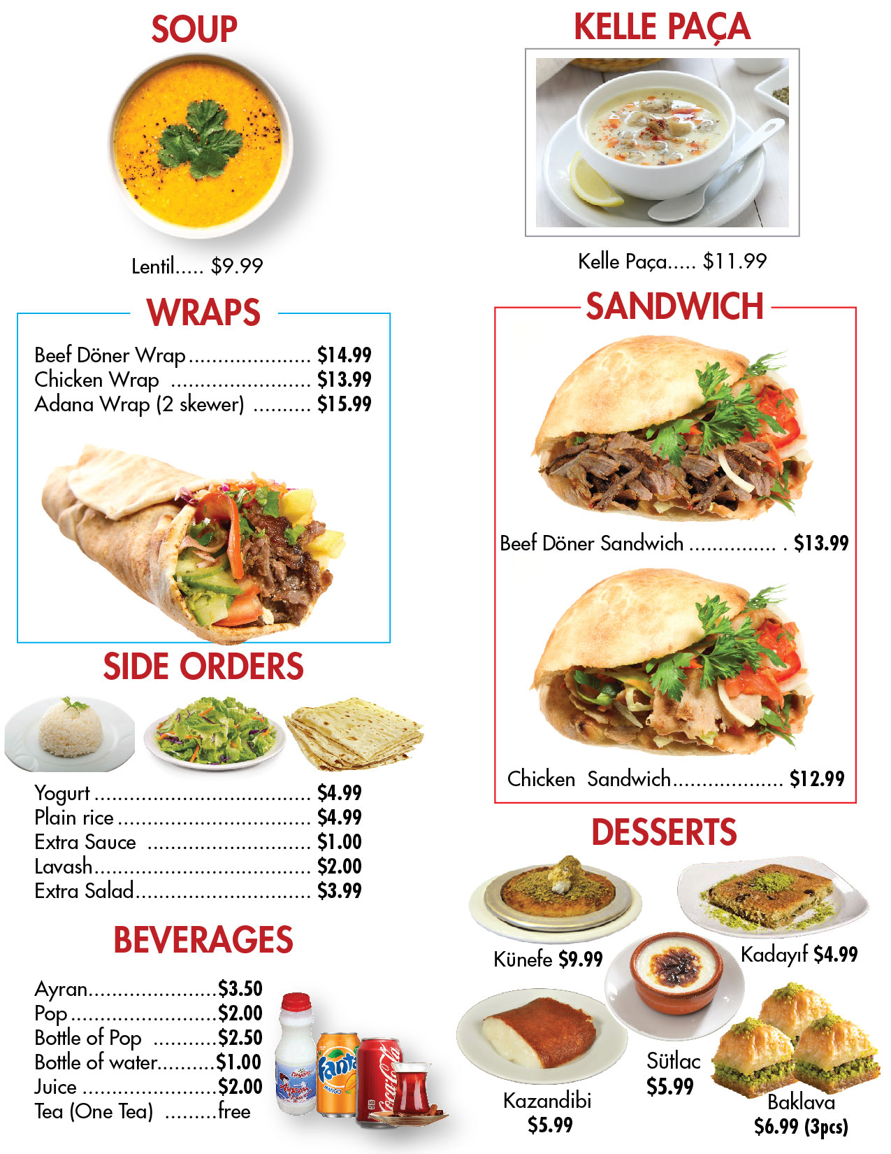 Döner G menu page 1