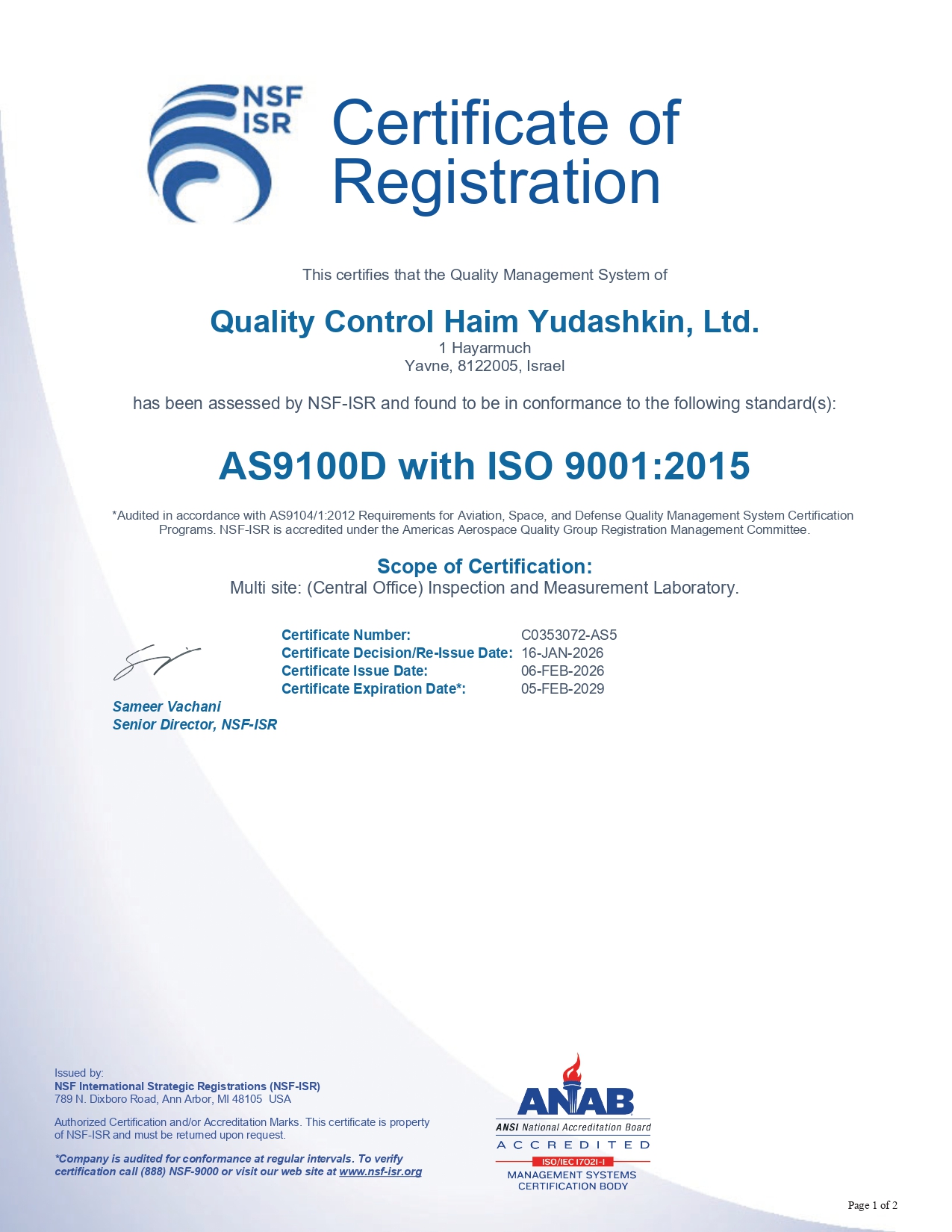 Certificate 1