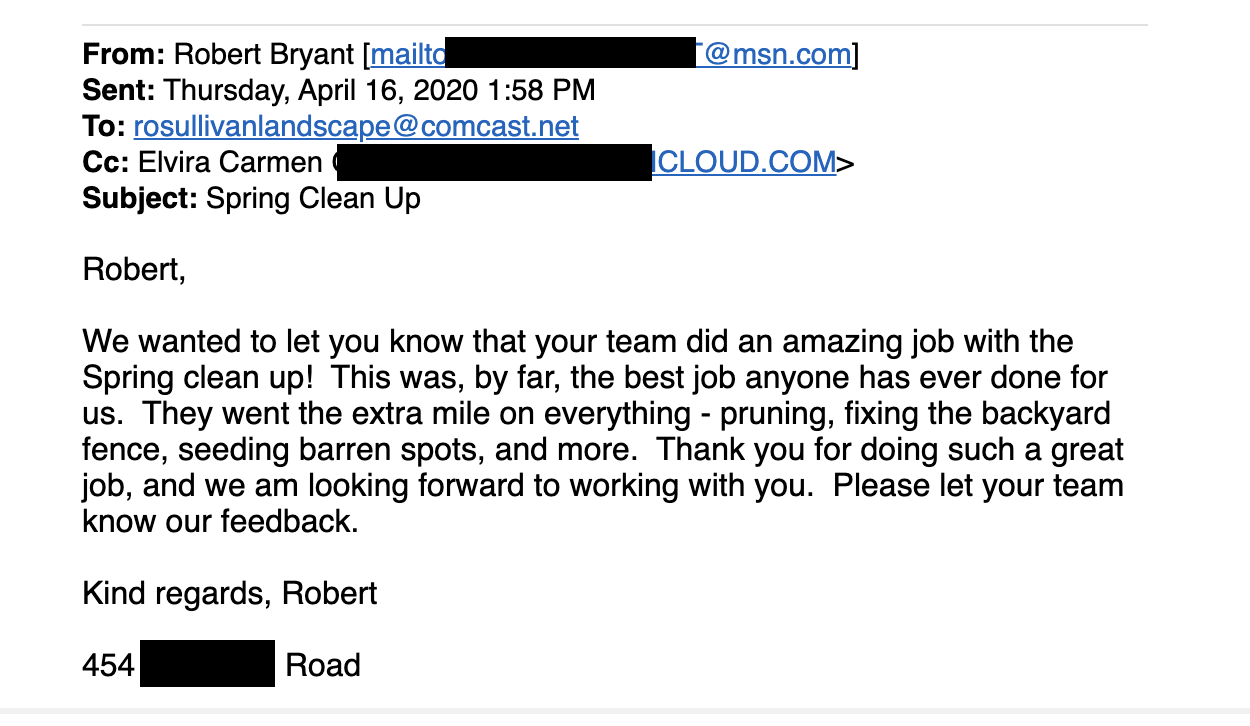 Customer testimonial