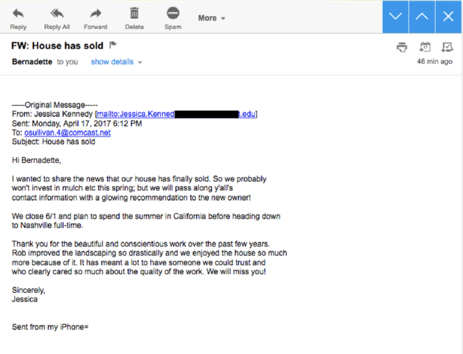 Customer testimonial