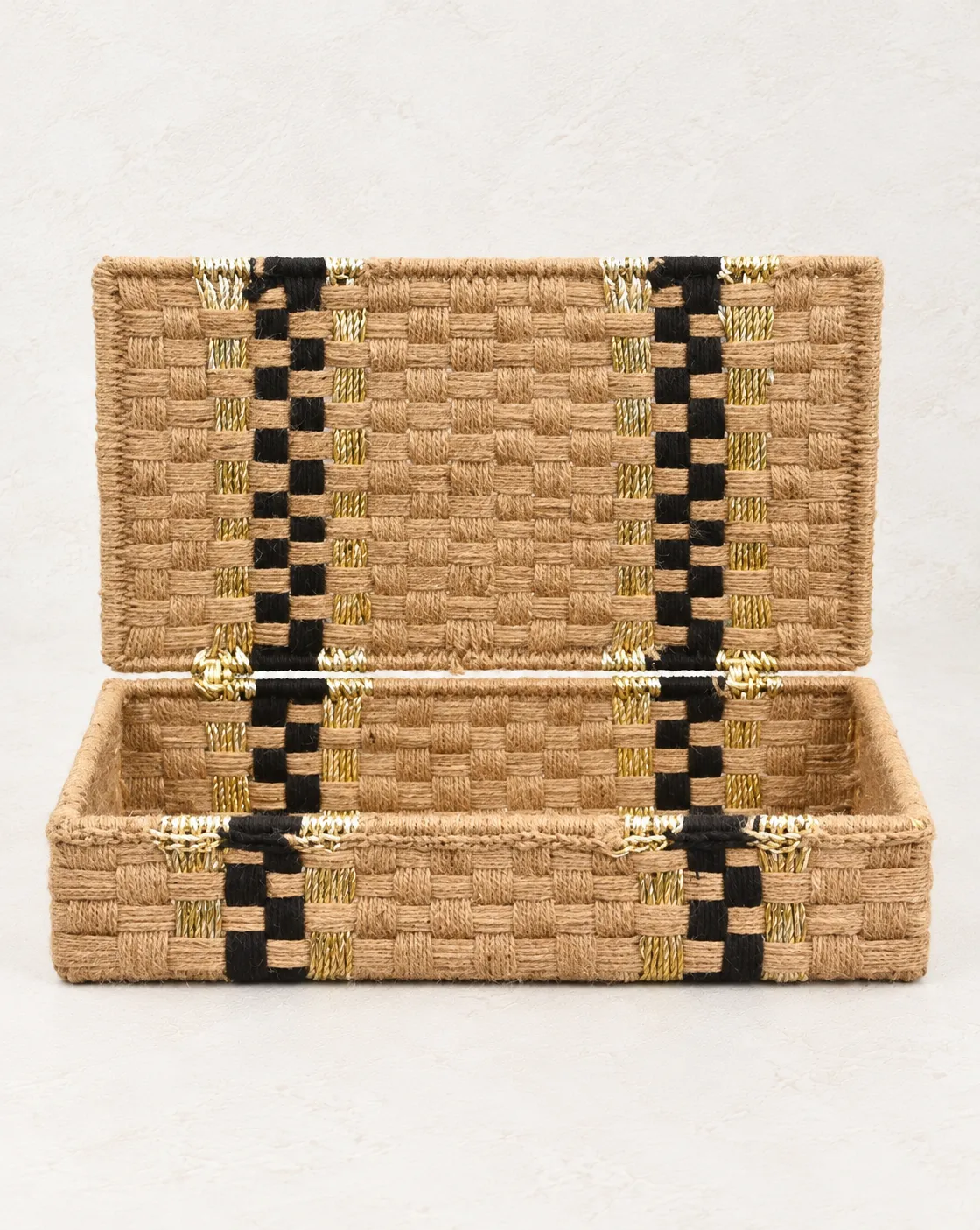 Woven Natural Fiber Decorative Storage Box