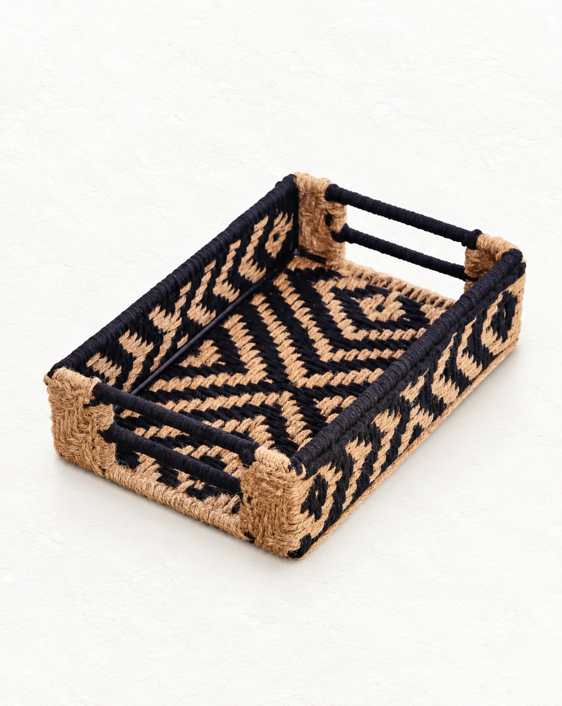 Woven Fiber Rectangular Decorative Tray
