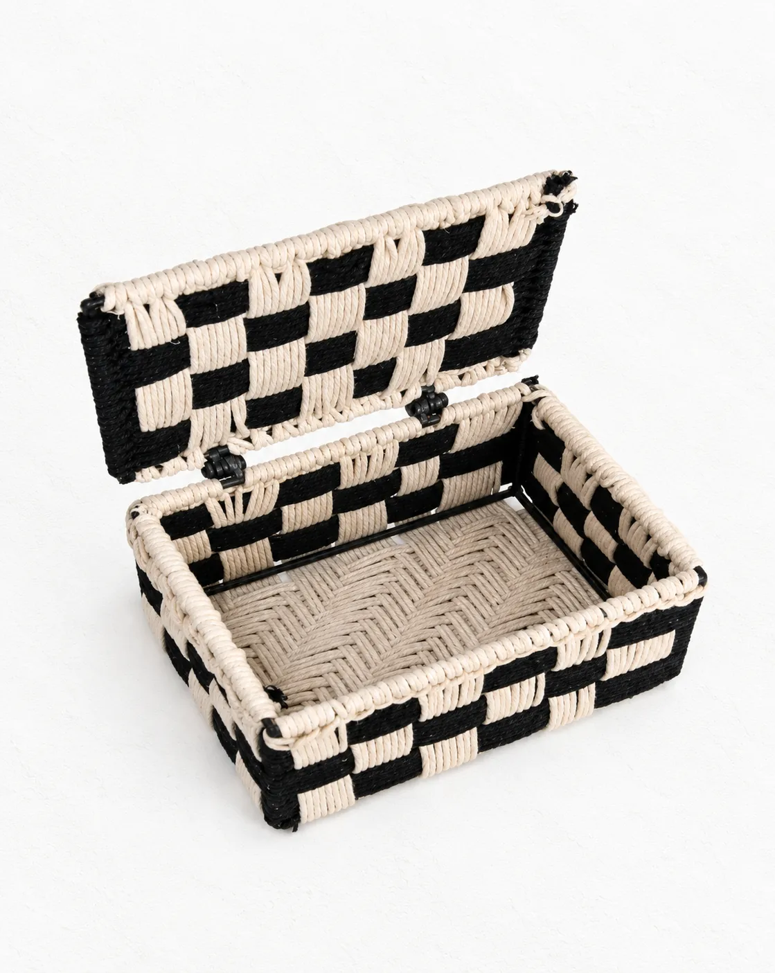 Woven Rope Storage Box with Lid