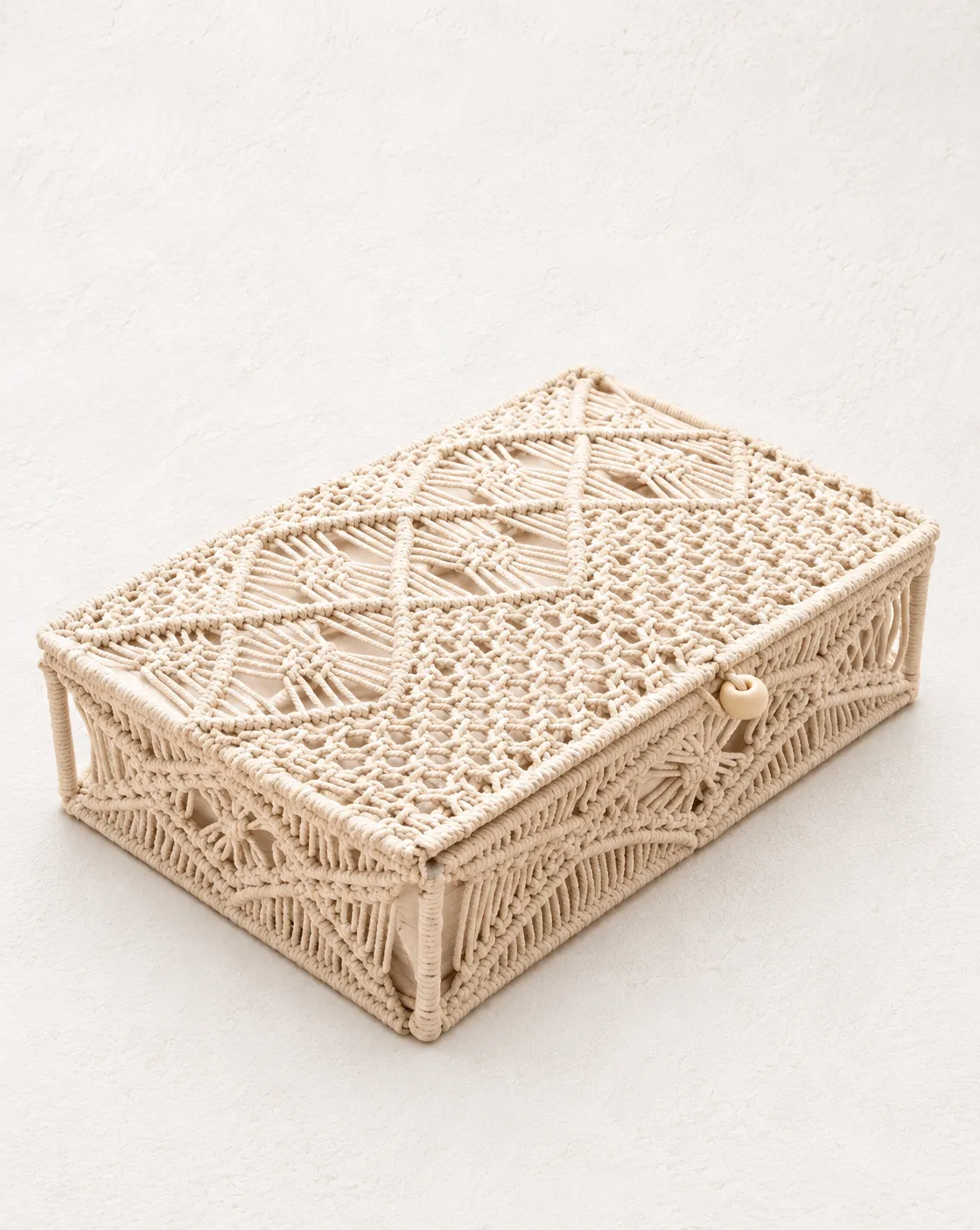 Handwoven Macrame Storage Box