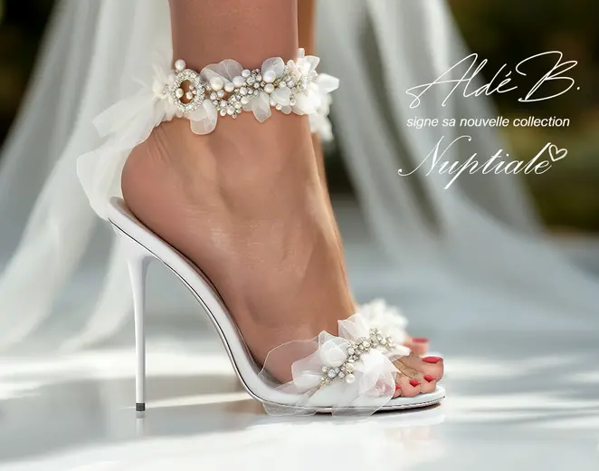 Une paire de chaussure de la nouvelle collection Nuptiale d'Aldé Baran