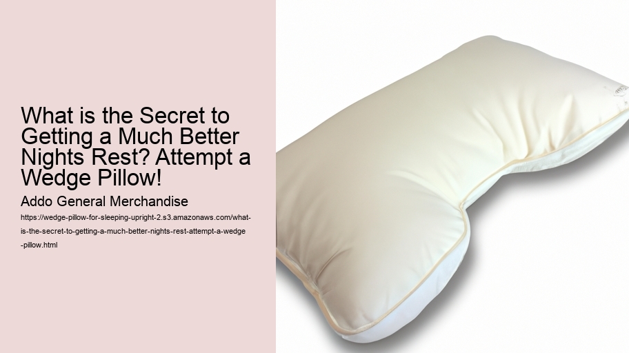 What is the Secret to Getting a Much Better Nights Rest? Attempt a Wedge Pillow!