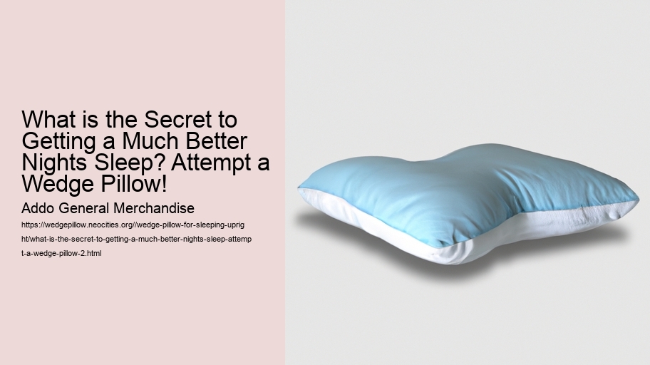 What is the Secret to Getting a Much Better Nights Sleep? Attempt a Wedge Pillow!