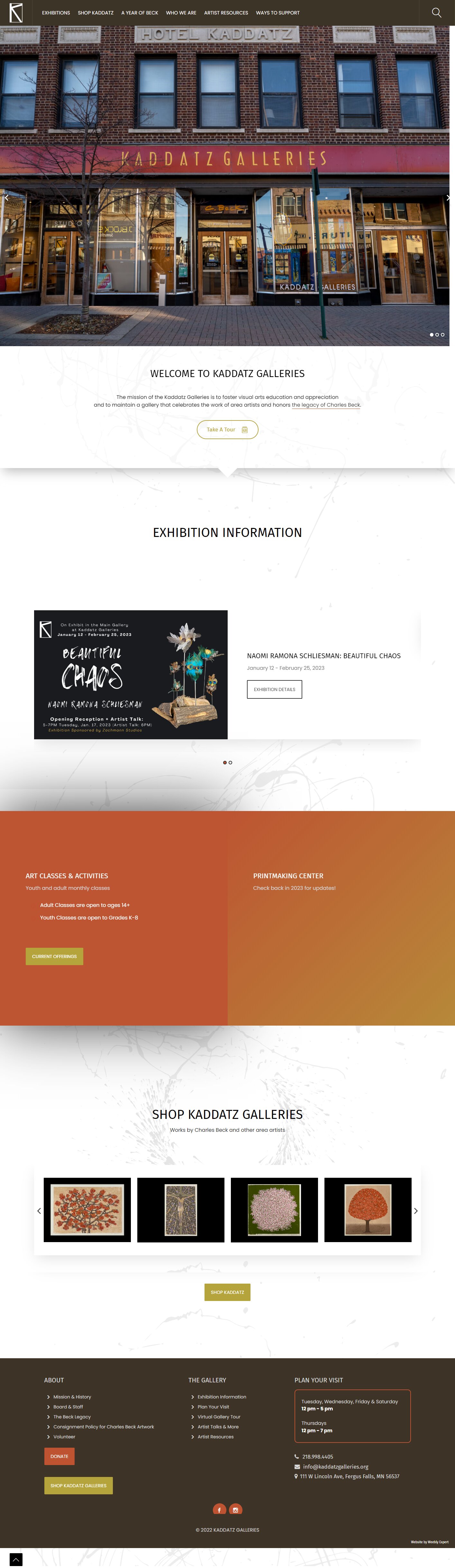 New Weebly website for Kaddatz Galleries
