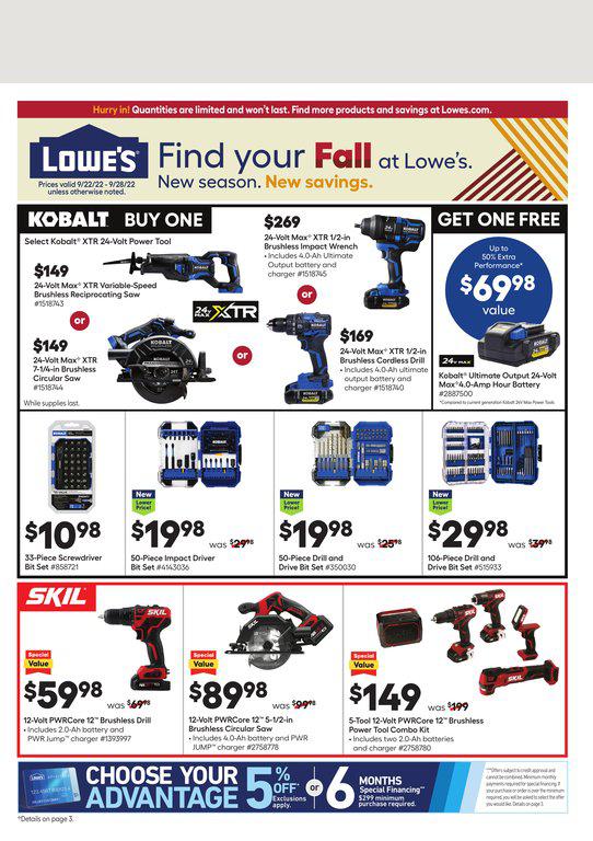 22.09.2022 Lowes ad 1. page