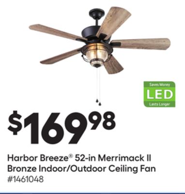 Bronze Indoor/Outdoor Ceiling Fan 