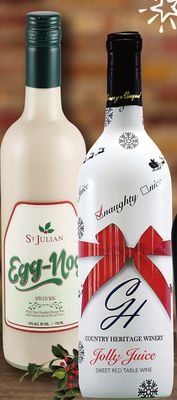 Meijer St. Julian Egg Nog 750 ml or Country Heritage Jolly Juice Wine*