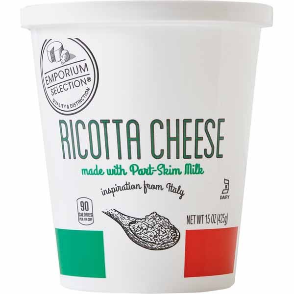 Aldi Emporium Selection Part Skim or Whole Milk Ricotta Cheese