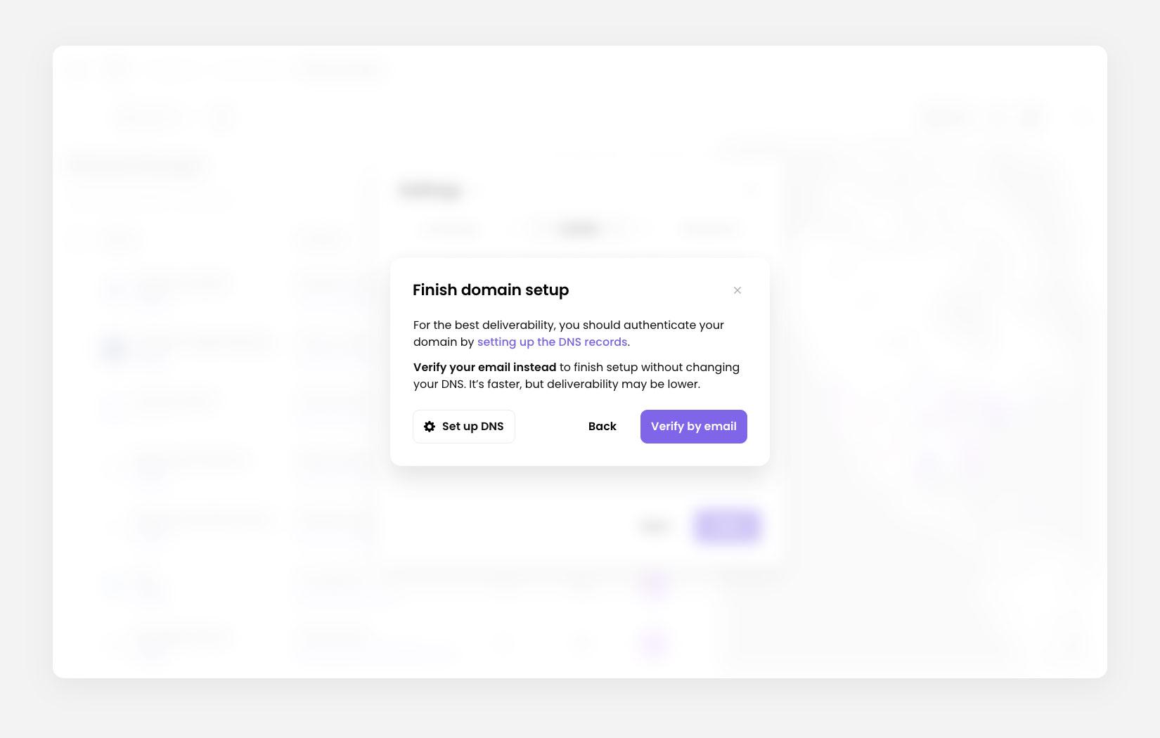 Modal: Finish domain setup