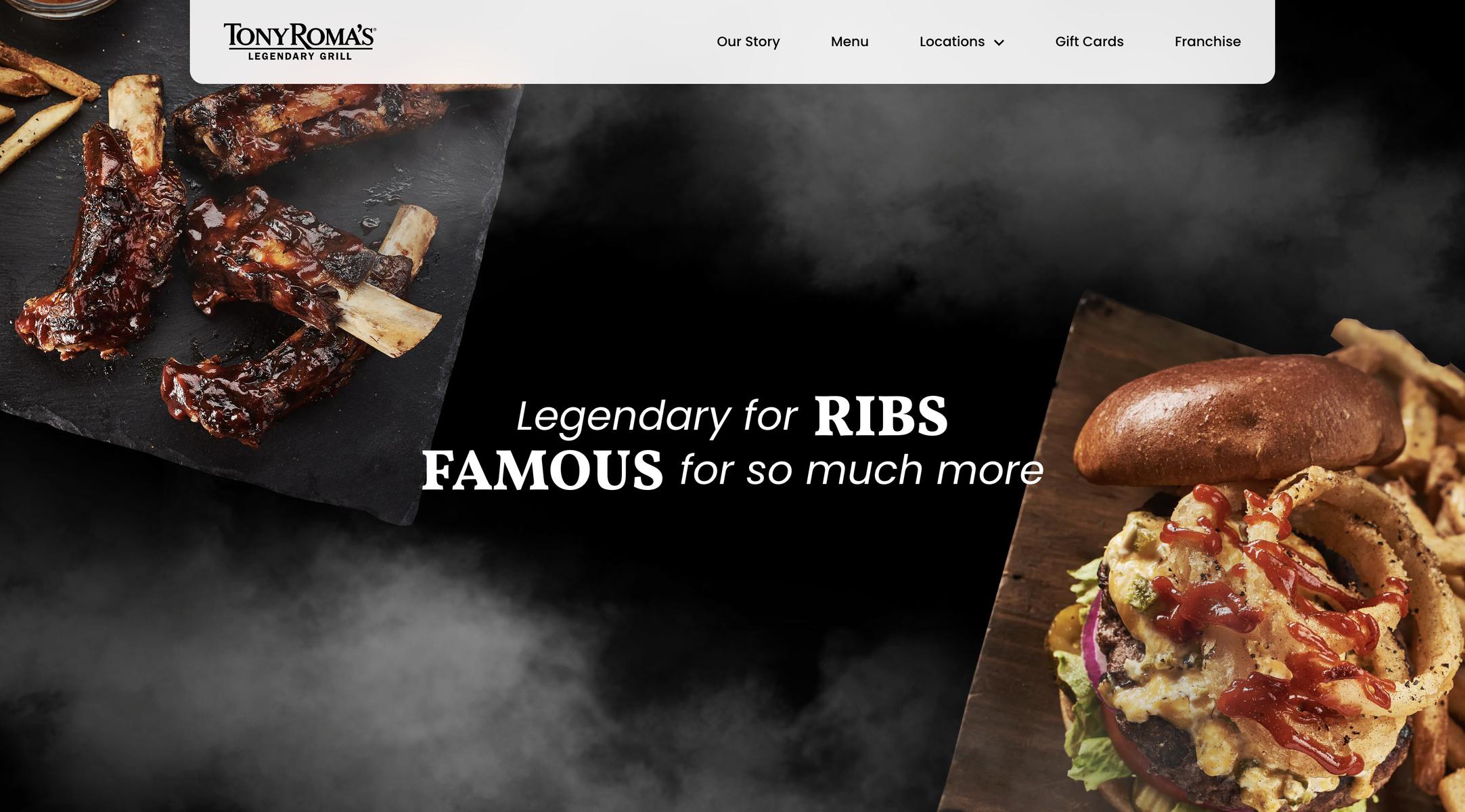 Tony Roma's website: After