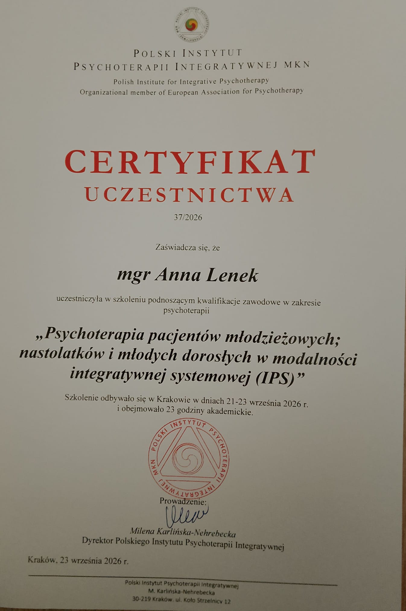 Certificate