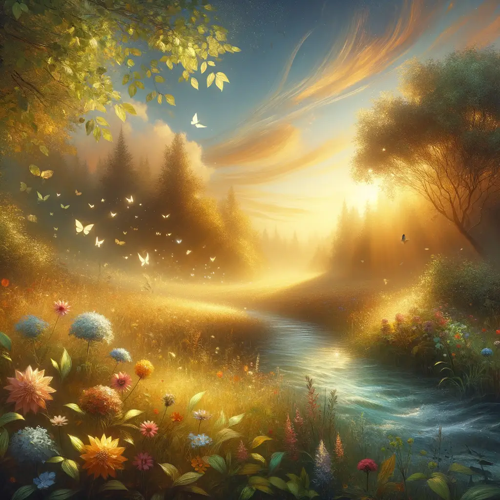 Whispers of the Golden Meadow: A River's Therapeutic Embrace