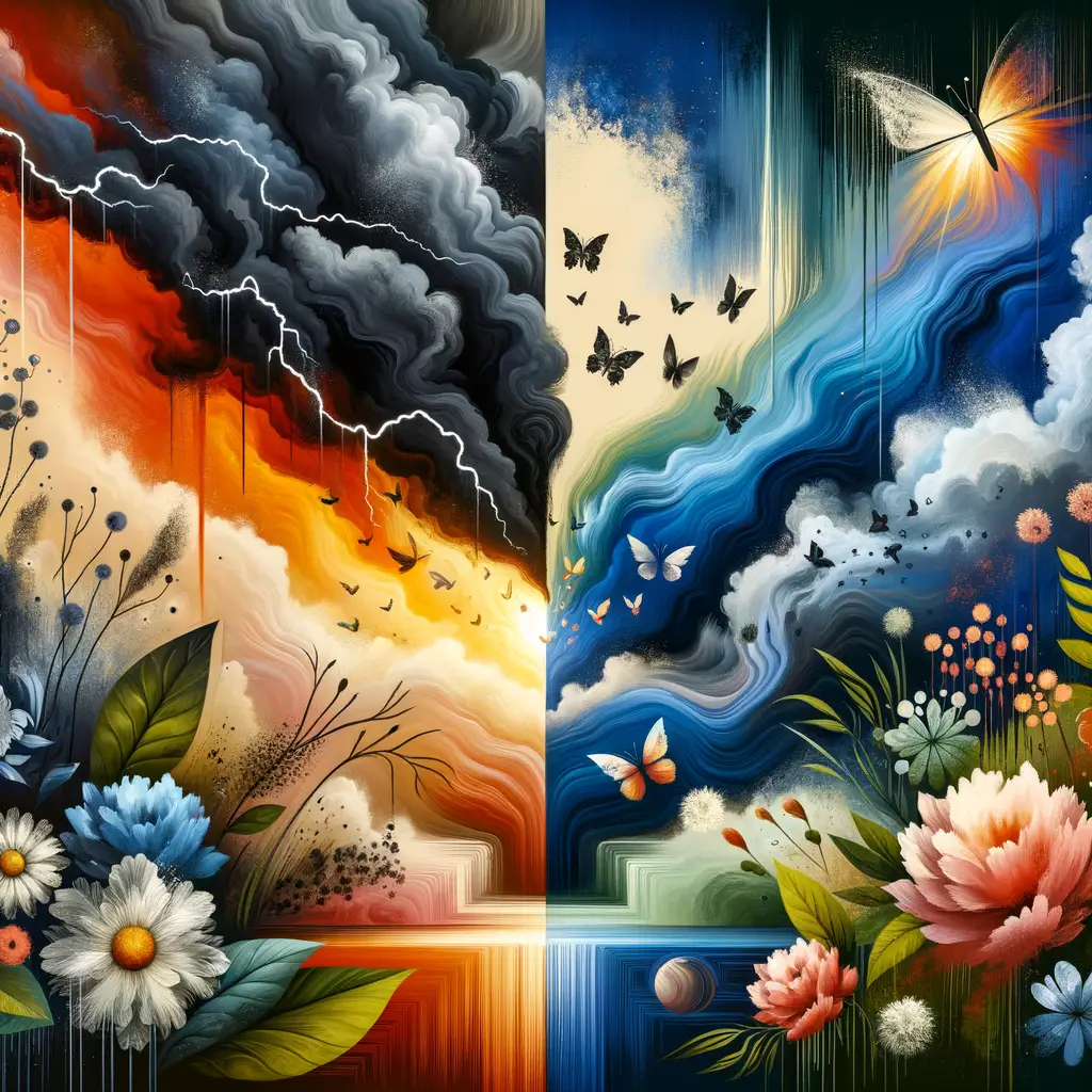 Ethereal Metamorphosis: Blossoming Amidst Echoes of Thunder