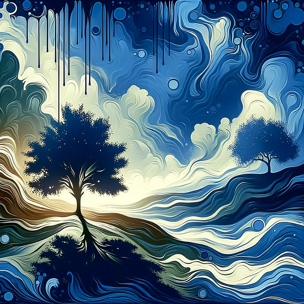 Echoes of Renewal: A Symphony in Blue and Green