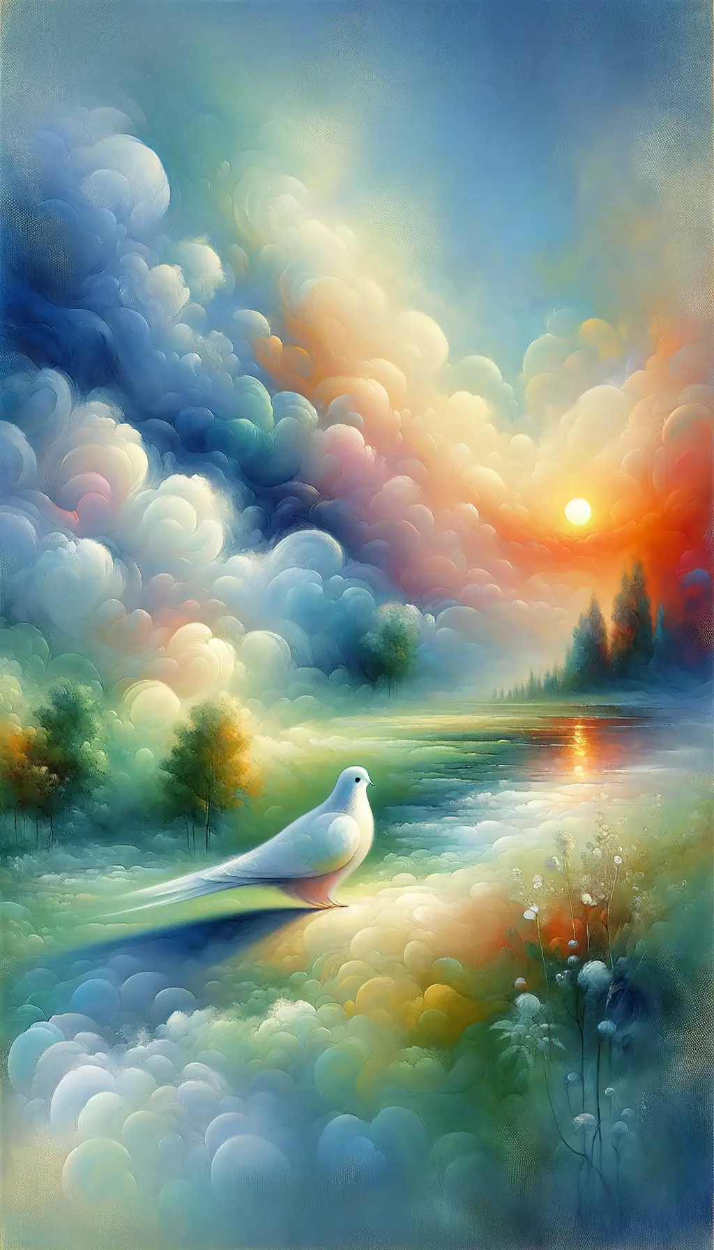 Soulful Sundown: Gossamer Serenity in Acrylic