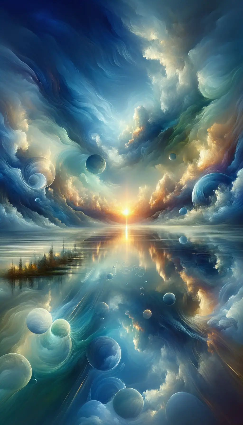 Luminescent Dawn of Healing: Azure Echoes and Lavender Whispers