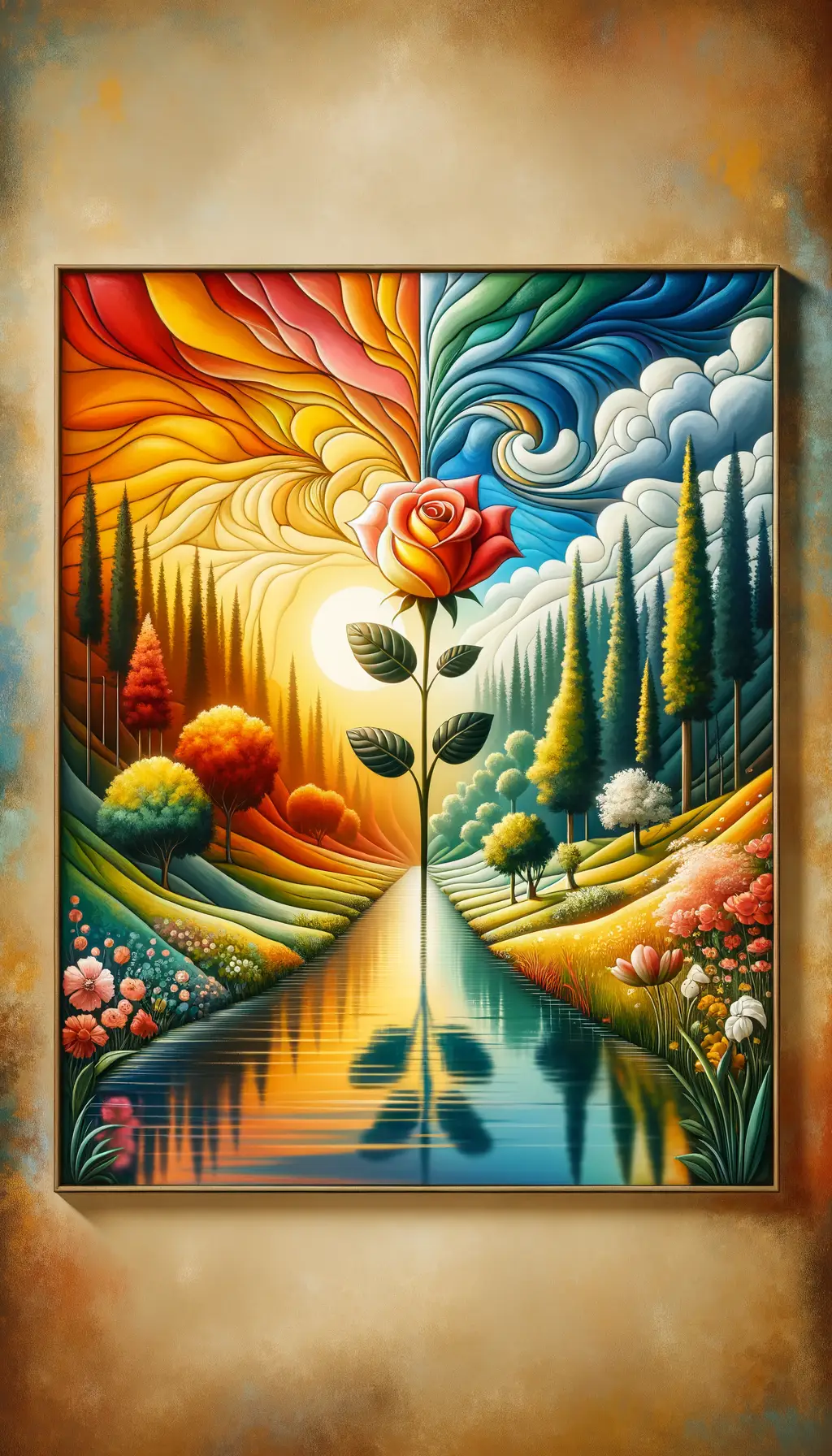 Whispers of Resilience:
Blossoming Serenity Along the River of Reflection