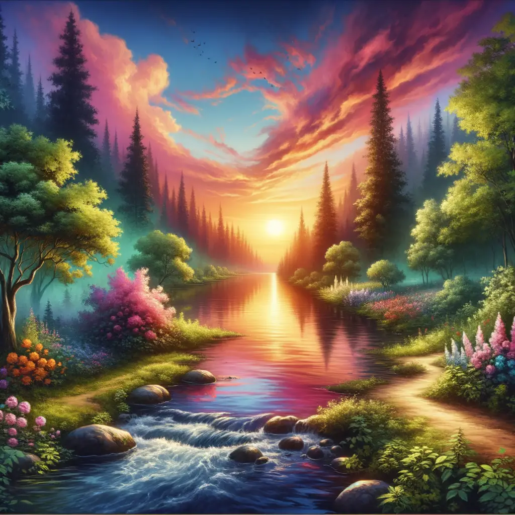 Whispers of Healing: A Sunset's Embrace Amidst Enchanting Growth