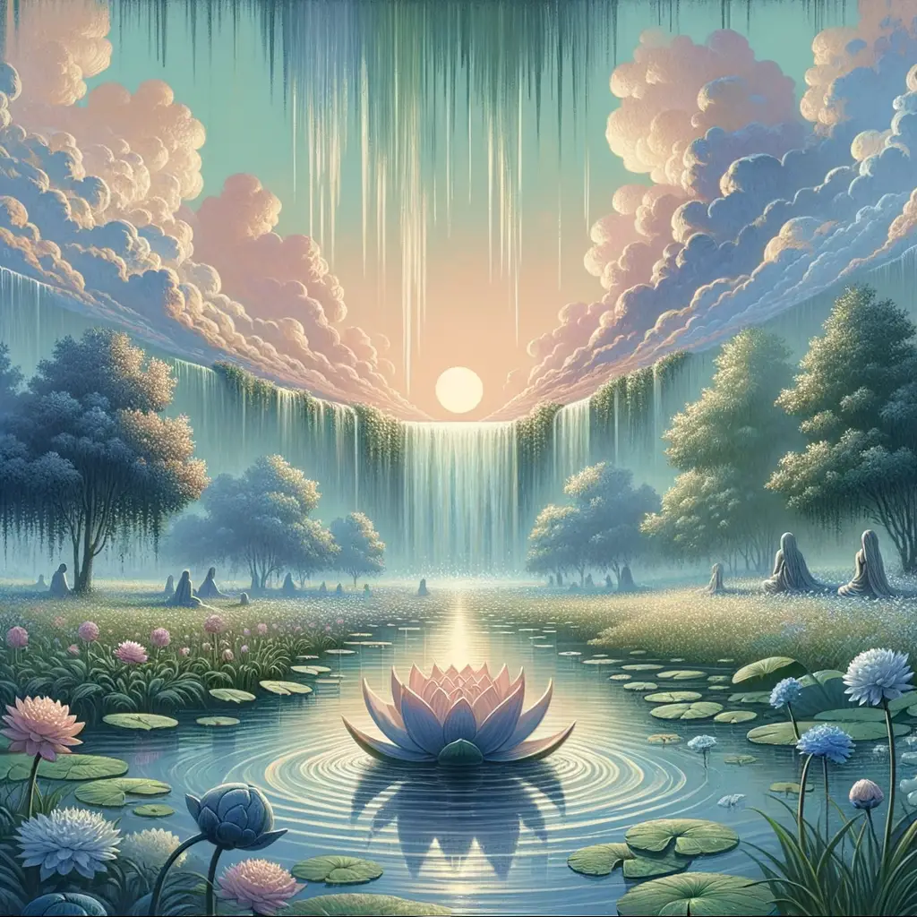 Lotus Bloom: Serene Sunset Whispers of Therapy's Embrace