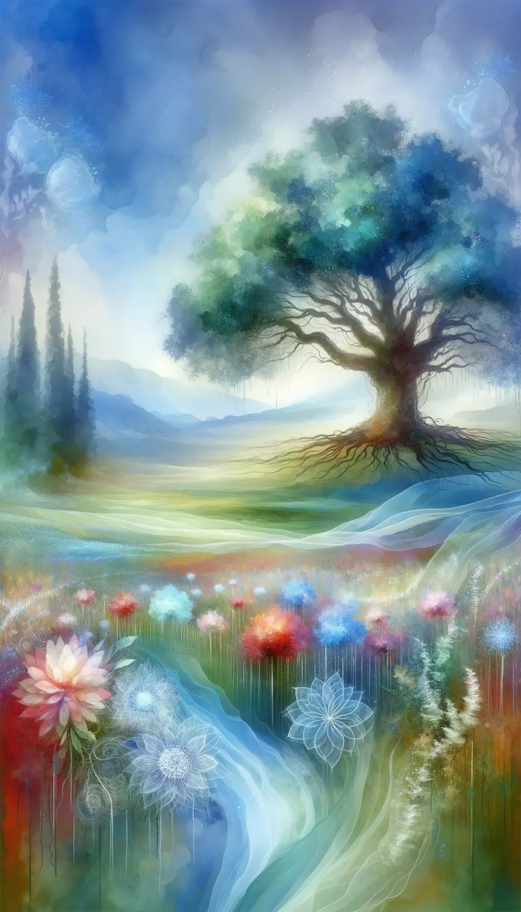 Whispers of Resilience: A Floral Symphony Under the Oak