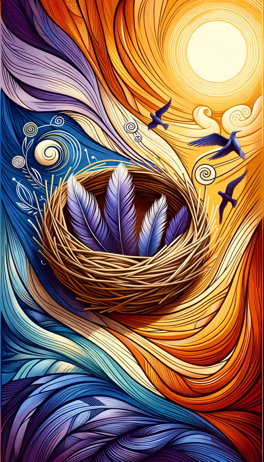 Golden Embrace of Whispered Lavender: Sunset's Nest of Warmth