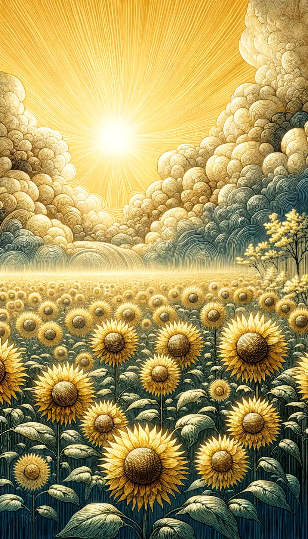 Ethereal Reverie: A Golden Field's Embrace