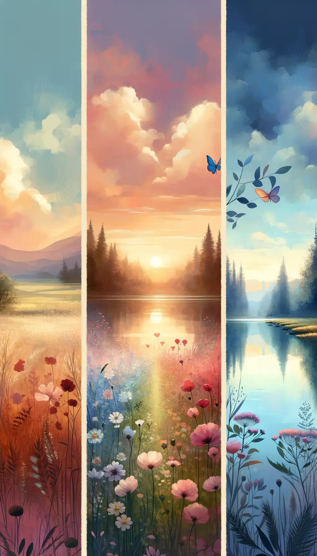 Whispers of Light: Embrace in the Meadow's Reflection