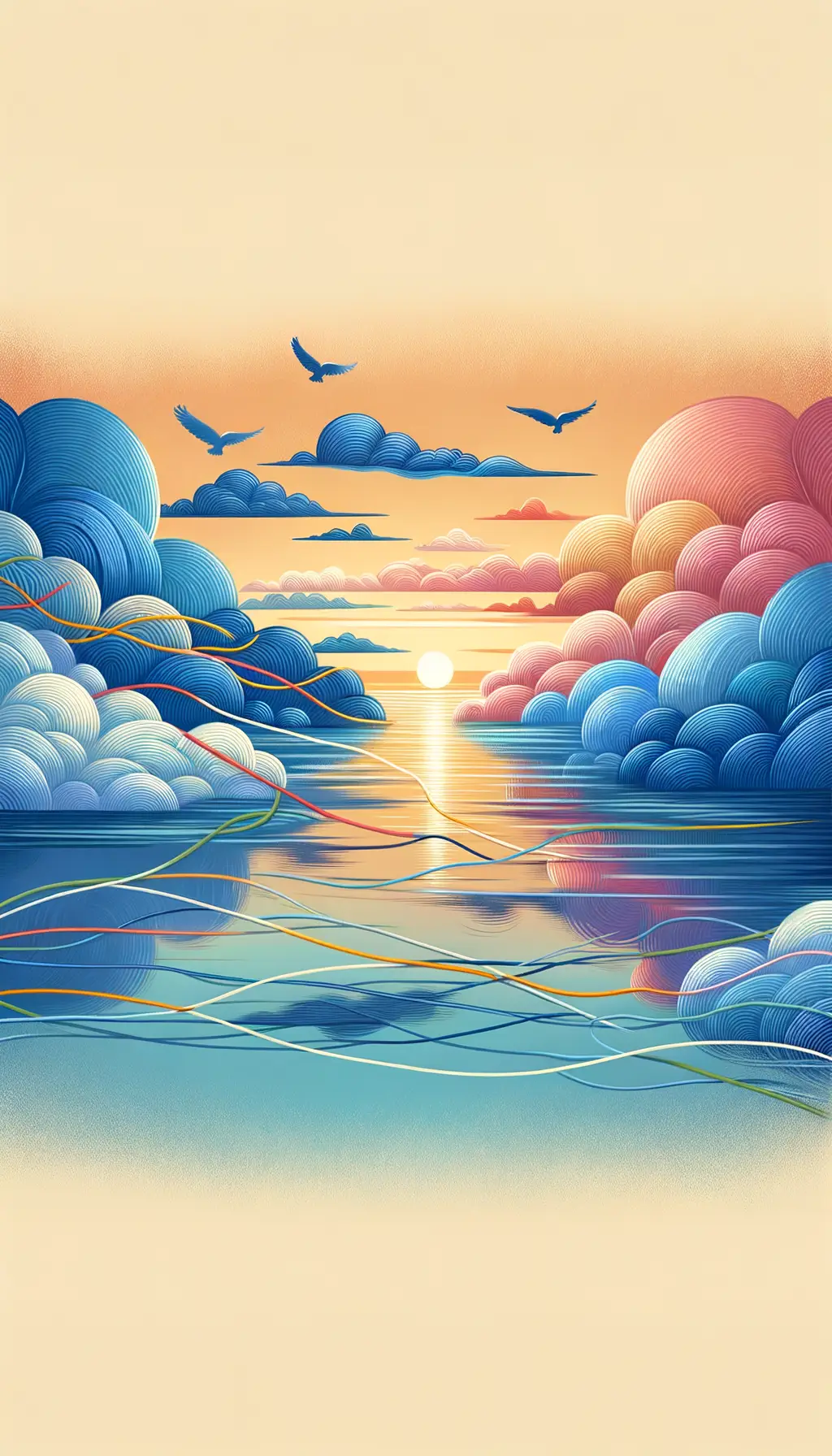 Ethereal Threads: Sunset's Emotional Tapestry