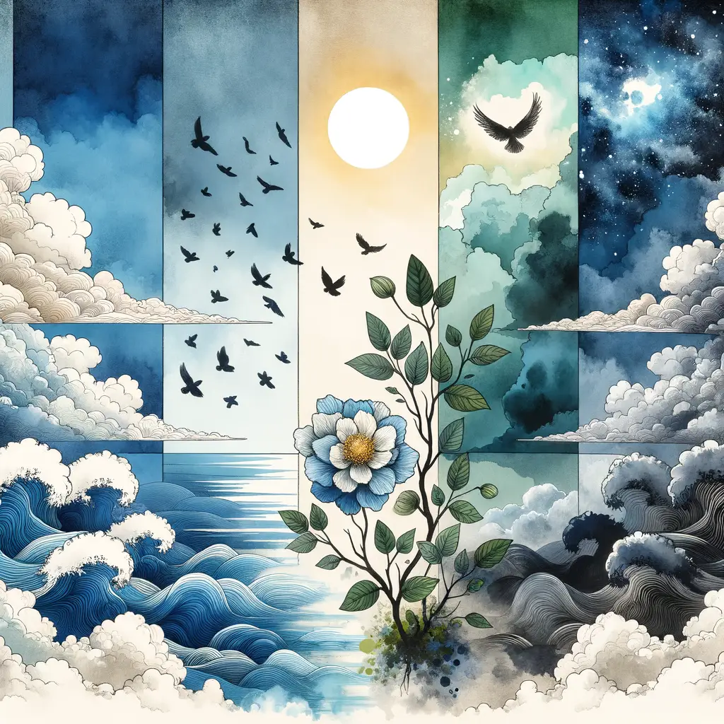 Ethereal Tapestry: Ocean's Tranquil Bloom