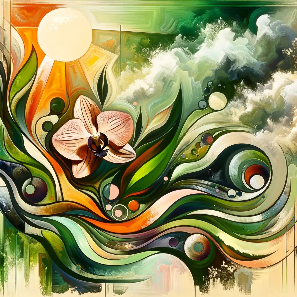 Whispers of Harmony: Wild Flame Embracing the Silent Orchid