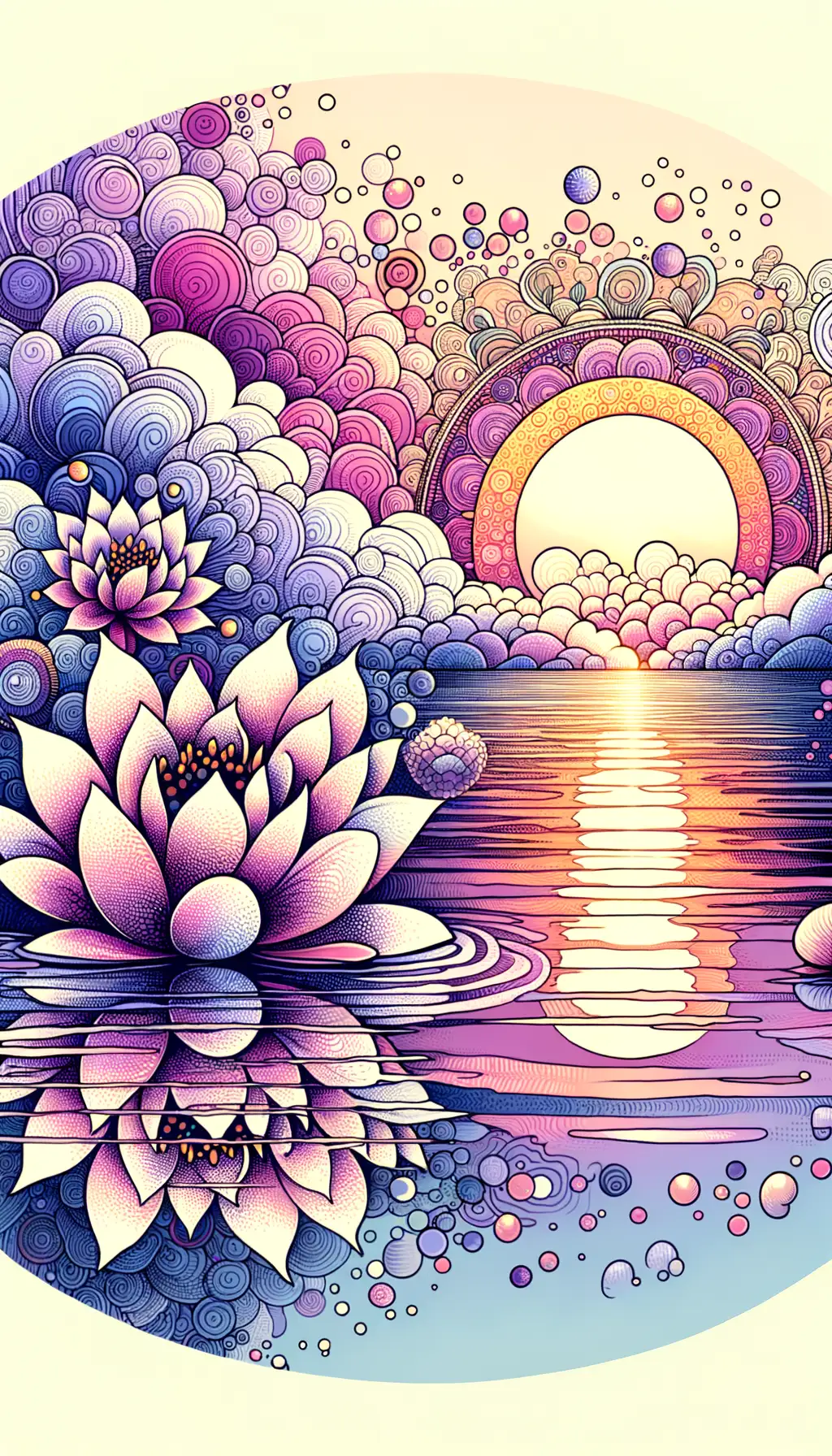 Ephemeral Blooms: Lotus Dance at Lavender Dusk
