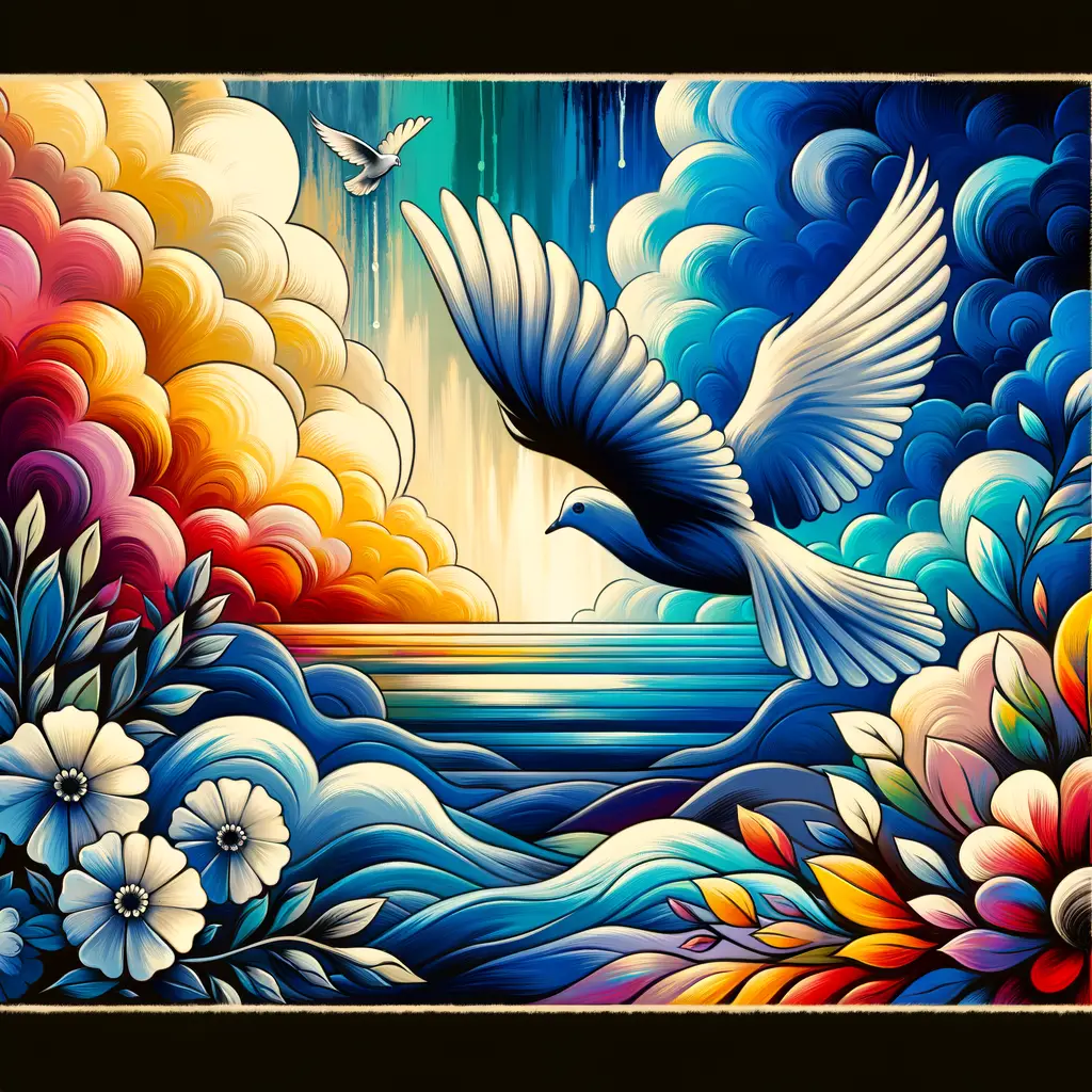 Serenity's Flight: A Mural of Blossoming Healing