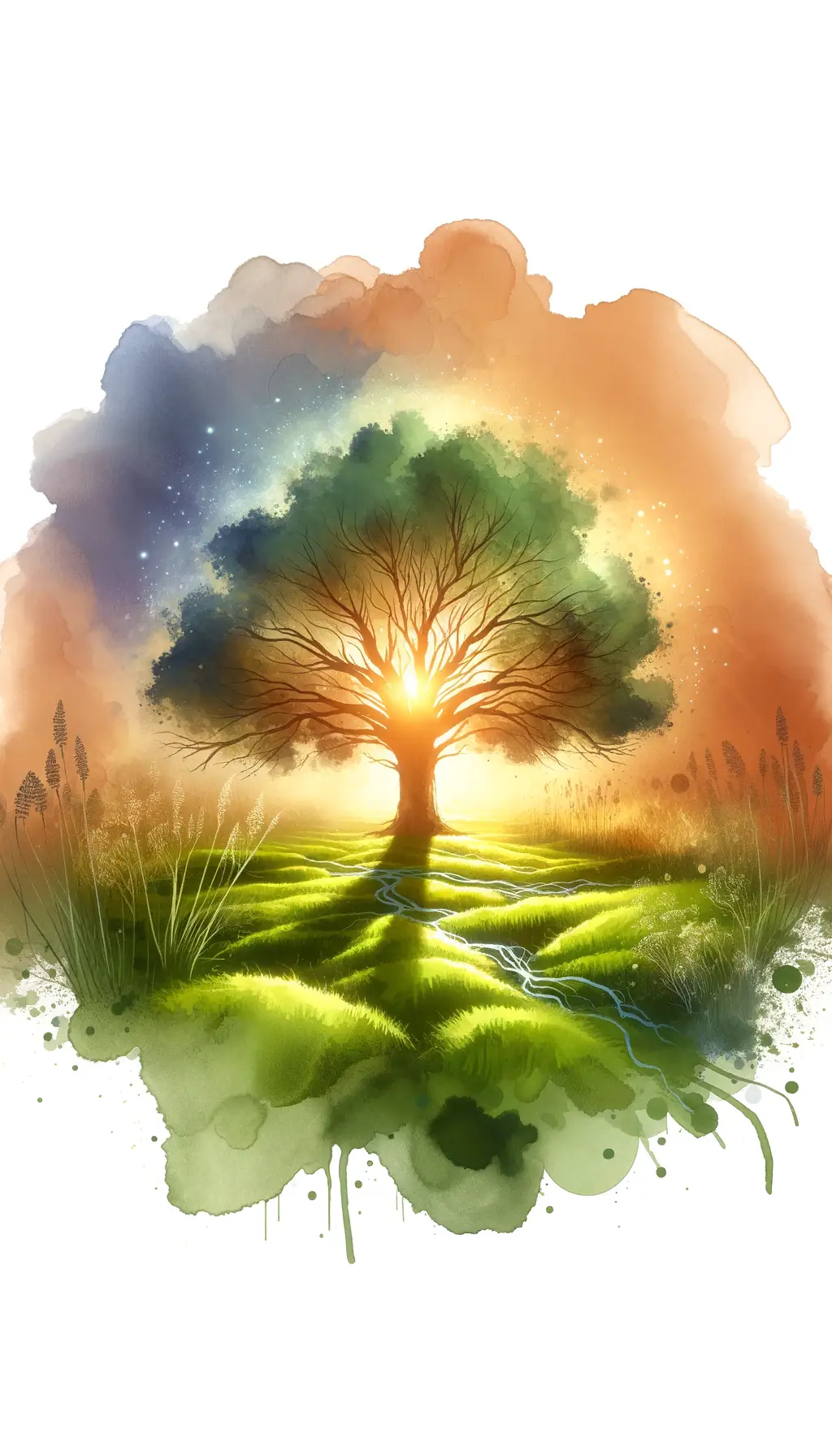 Whispers of the Oak: Healing Light in Moss-Laden Meadows