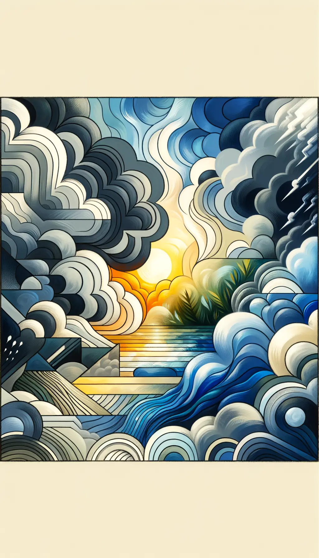 Whispers of the Heart: Cubist Symphony in Shadows and Light