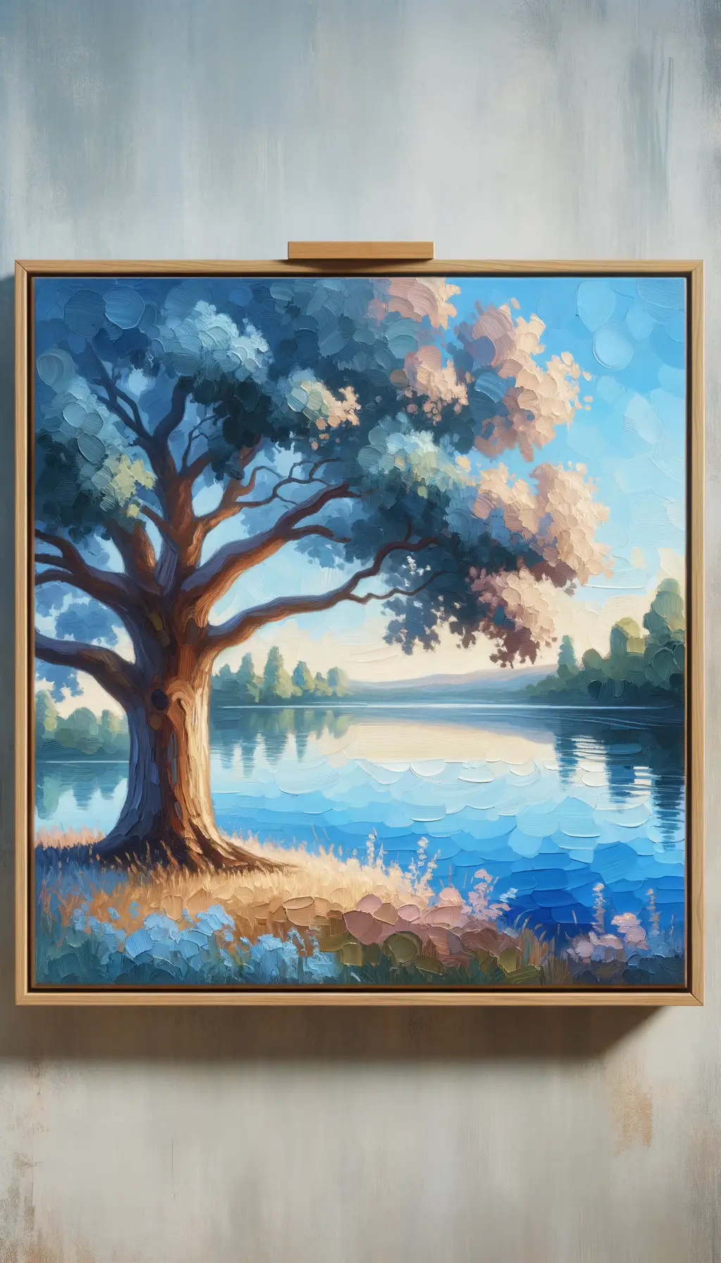 Whispers of Oak and Lake: Solace beneath Lavender Skies