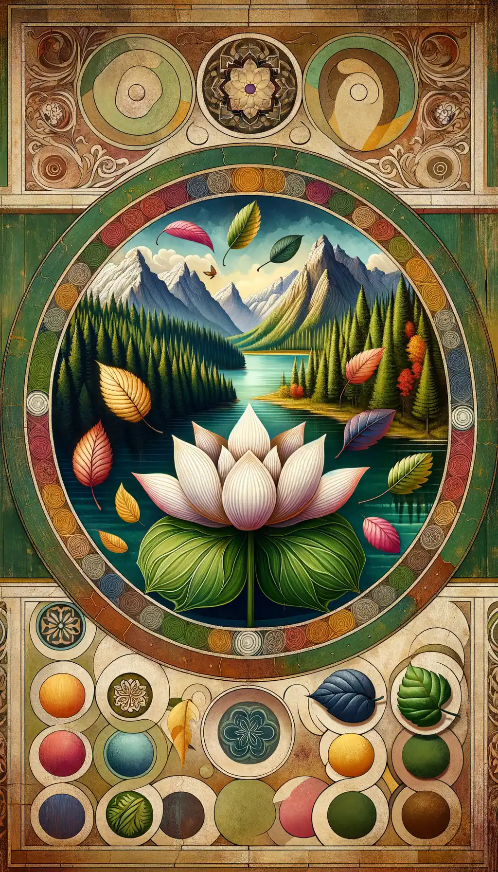 Solace's Song: Leaves of Emotion Dance Around a Lotus Bloom