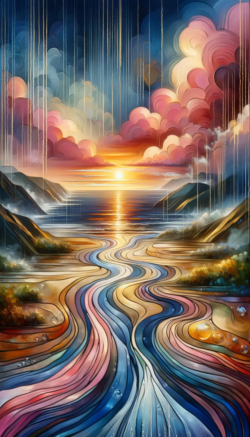 Solace Unveiled: A River's Whisper in Sunset's Embrace